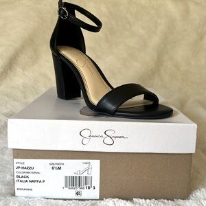 Jessica Simpson ankle strap black heel size 6.5